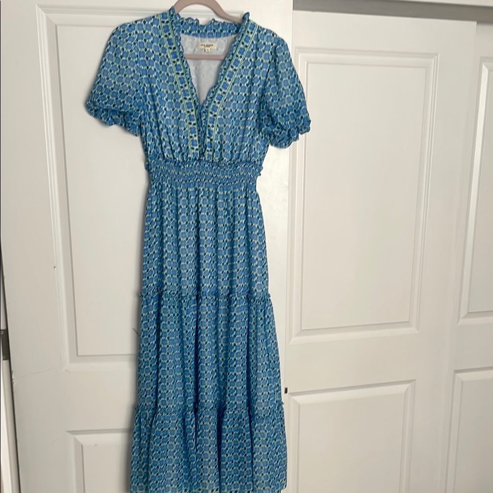 Max Studio London Blue Floral Maxi Dress – Size S